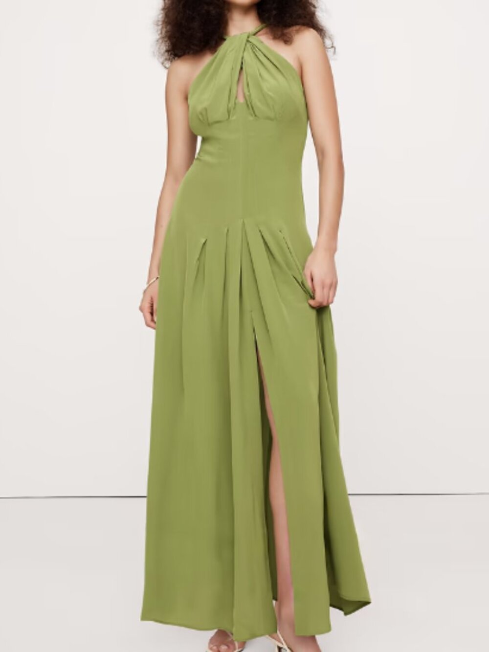 Banana Republic Matte Silk Halter Maxi Dress- Wedding Guest